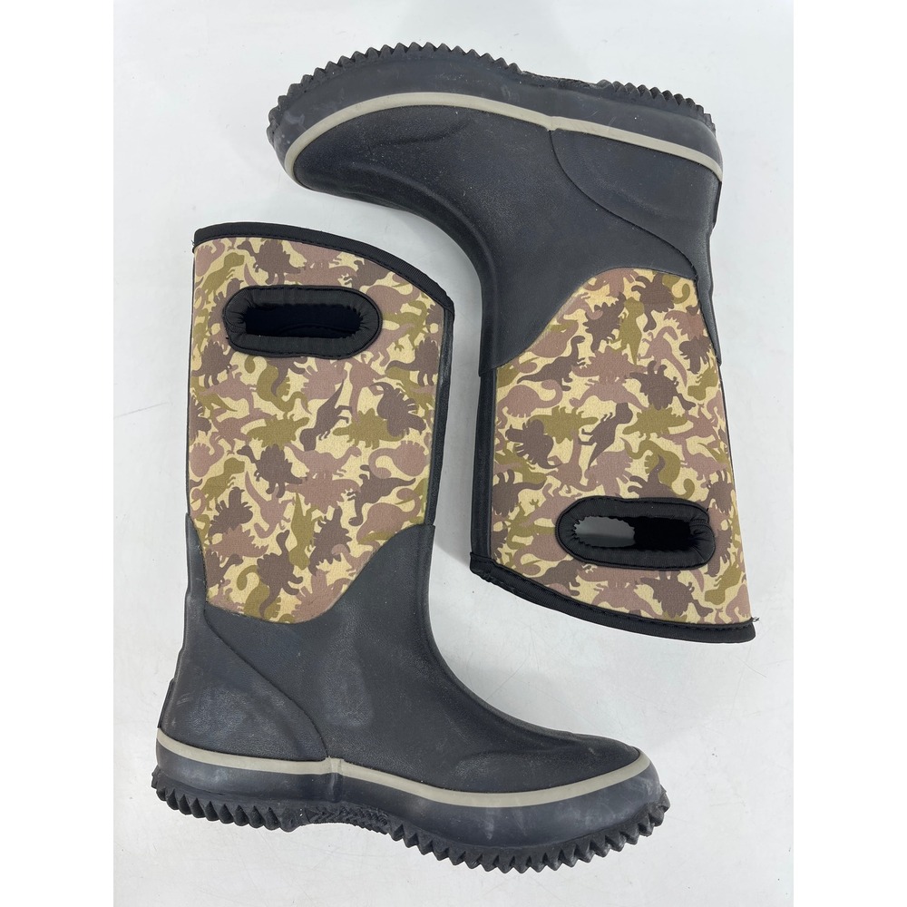 Lone Cone Mud Boots Kids 13 Black Dinosaur Camo Excellent Neoprene Waterproof - Picture 4 of 8